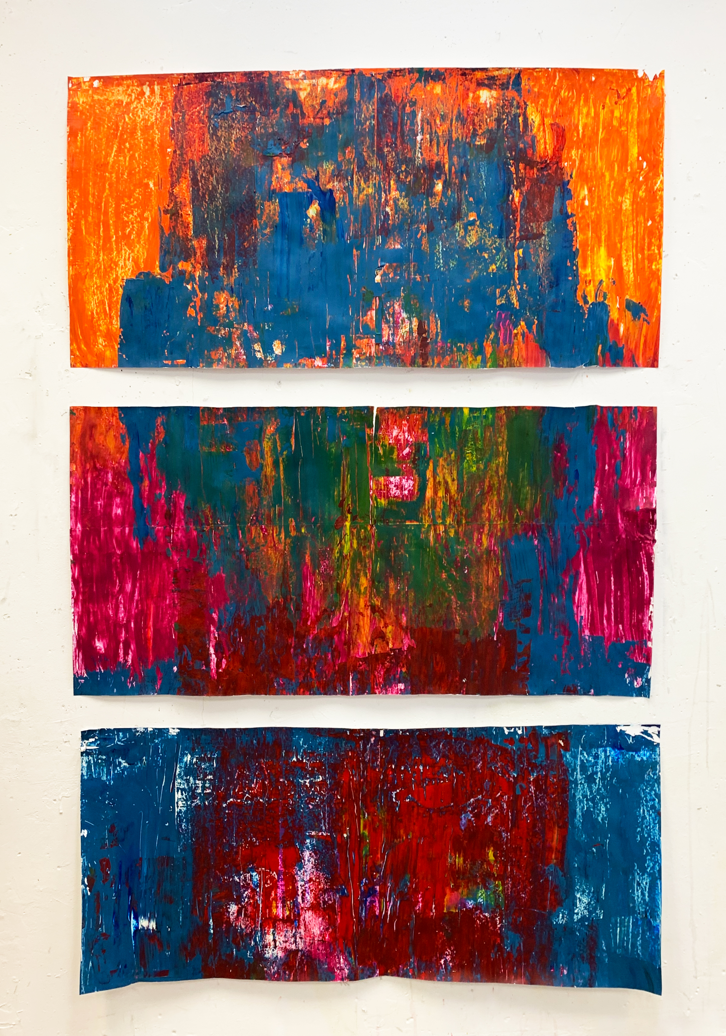 Head, around 198x138 cm, acrylic and pigments on glued paper