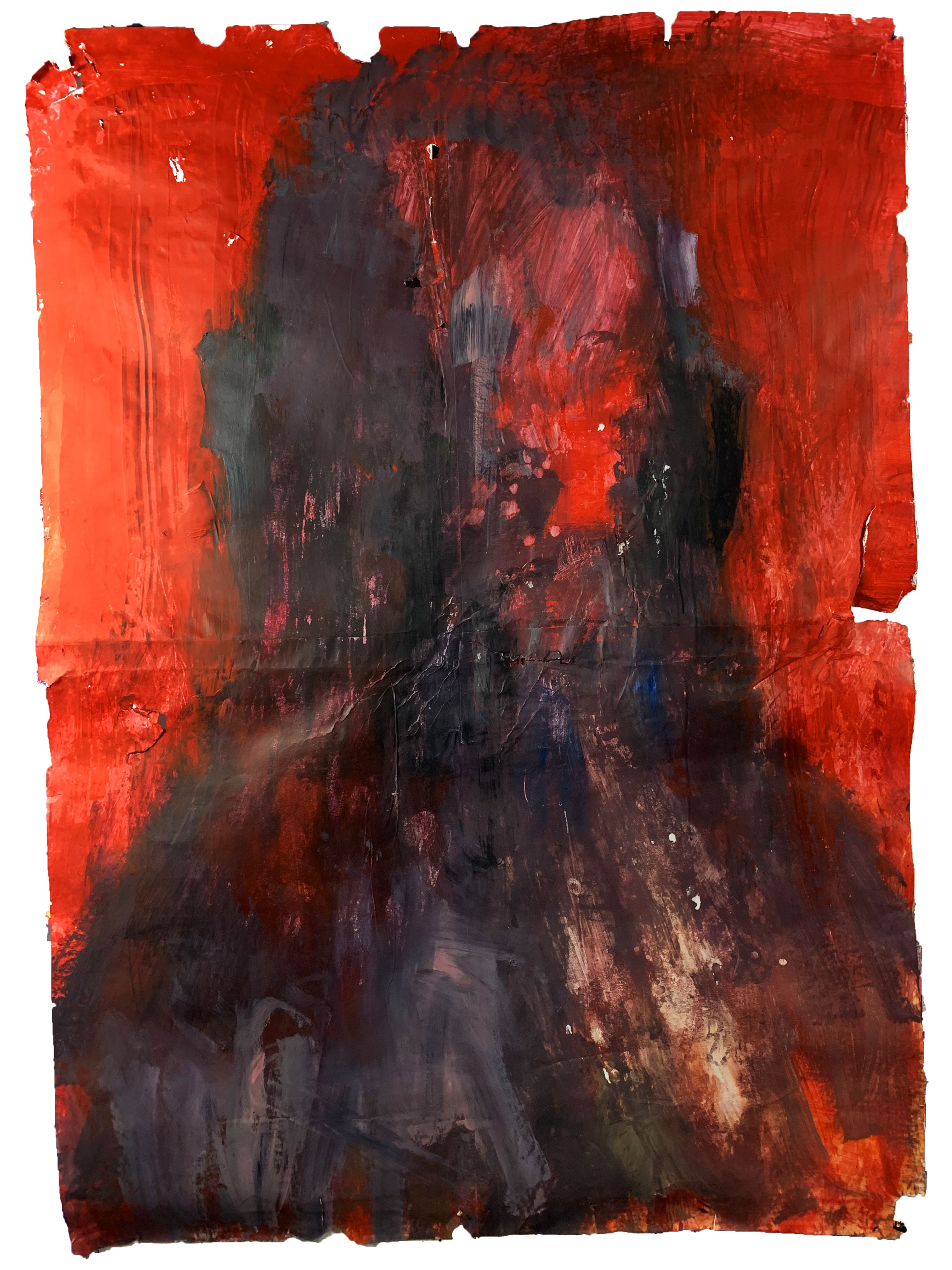 Tower, around 200x140 cm, acrylic on glued paper