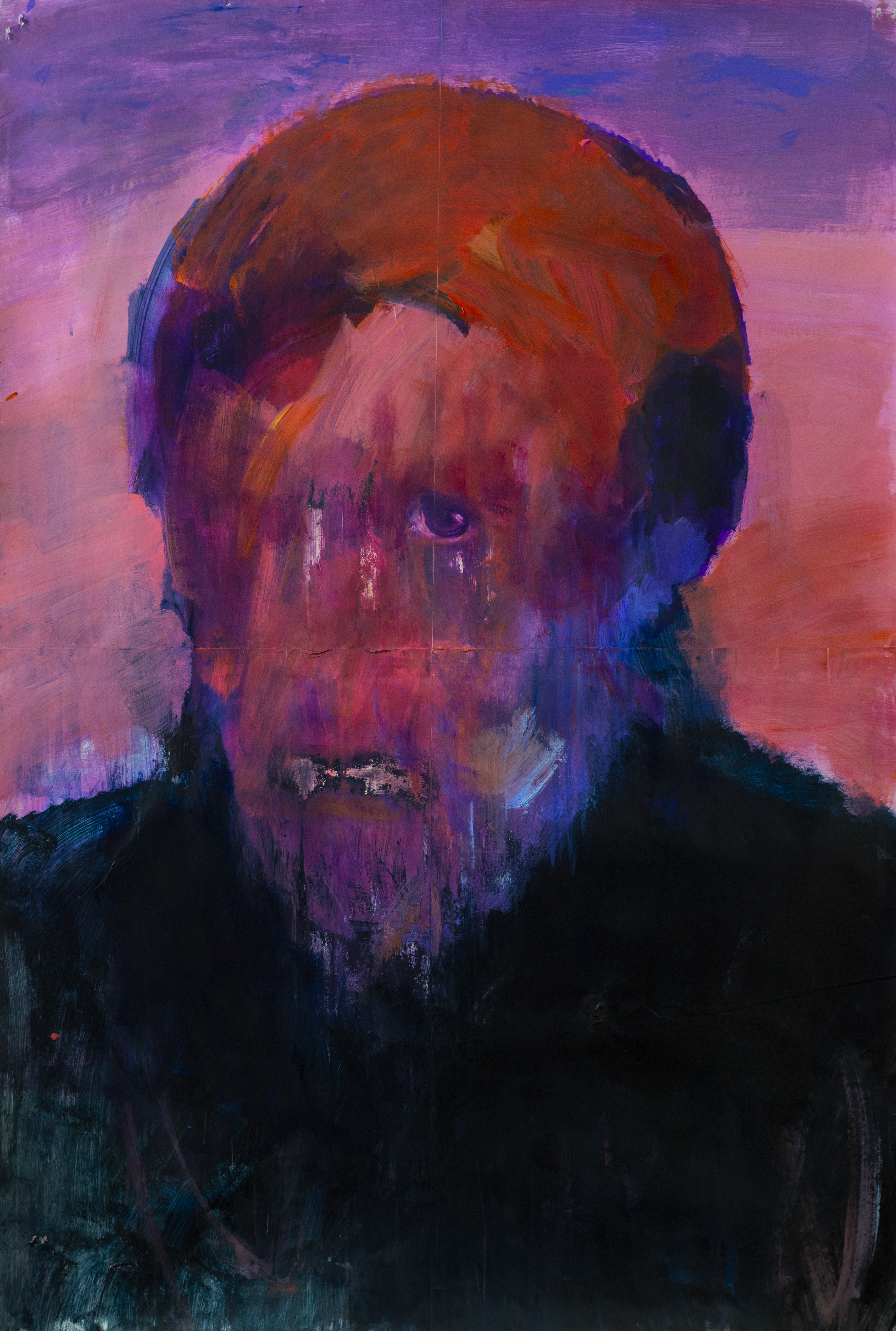 Preacher, 200x140 cm, acrylic on glued paper